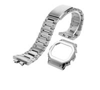 POYNMRE Kit de modificación compatible con Casio GMW-B5000, caja correa metal, brazalete bisel azul acero inoxidable GMW-B5000GD-9(Silver kit)