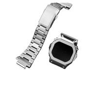 POYNMRE Kit de modificación DW5600 compatible con Casio 3229 DW-5600 5610, caja y correa metal for GW-M5610 GW-B5600, acero inoxidable(Silver case-strap,5600mm)