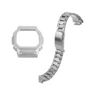 POYNMRE Kit de modificación DW5600, correa reloj ligera aleación titanio, compatible con Casio 3299, GW-B5600 y GW-M5610, bisel metálico herramientas(Silver Strap Case,GWM-5610mm)
