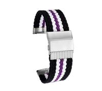 POYNMRE Nueva correa de lona de nailon modificada compatible con la serie Casio G-SHOCK DW-5600 DW5600 GW-B5600 GW-M5610 GA900 700 GA110 120 Correa de reloj deportiva(White Purple-silver)