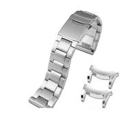 POYNMRE Nueva correa de reloj de goma compatible con Citizen BJ8050 BJ8050-08E Correa de reloj de silicona modificada Little/Small Monster con asa de acero inoxidable(G05-silver)