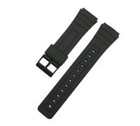 POYNMRE Pulsera compatible con Casio W800H A158/168 AE1200/1300 Correa de silicona compatible SGW400 F91W F84 F105/108 caucho 16, 18, 20 y 22 mm(Black-black,12mm)