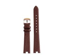 POYNMRE Pulsera de 12 mm y 14 mm Correa de reloj for mujer compatible con GC Women YA141.4 YA141505 Correa de reloj de cuero de alta calidad Pulsera con ajuste de muesca(Brown-rose gold,12mm)