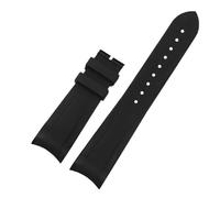 POYNMRE Silione Watchband Special Compatible con Tudor Black Bay GMT 1958 Corcha curva Hebilla plegable Azul rojo 22 mm Bracele WatchBand(Black-no buckle)