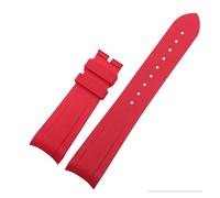 POYNMRE Silione Watchband Special Compatible con Tudor Black Bay GMT 1958 Corcha curva Hebilla plegable Azul rojo 22 mm Bracele WatchBand(Red-no buckle)