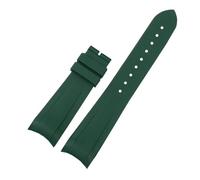 POYNMRE Silione Watchband Special Compatible con Tudor Black Bay GMT 1958 Corcha curva Hebilla plegable Azul rojo 22 mm Bracele WatchBand(Green-no buckle)