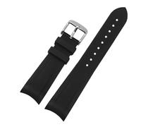 POYNMRE Silione Watchband Special Compatible con Tudor Black Bay GMT 1958 Corcha curva Hebilla plegable Azul rojo 22 mm Bracele WatchBand(Black-pin buckle)