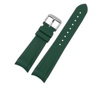 POYNMRE Silione Watchband Special Compatible con Tudor Black Bay GMT 1958 Corcha curva Hebilla plegable Azul rojo 22 mm Bracele WatchBand(Green-pin buckle)
