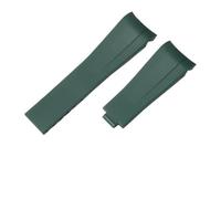 POYNMRE Watch Accessories Compatible With Rolex Rubber Watch Strap Male Ditongna Green Water Ghost Diver Green Silicone Watch Band 20mm 21mm(Green no clasp,20mm)