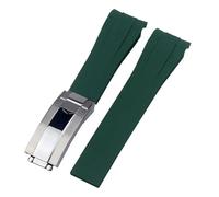 POYNMRE Watch Accessories Compatible With Rolex Rubber Watch Strap Male Ditongna Green Water Ghost Diver Green Silicone Watch Band 20mm 21mm(Green silver,21mm)