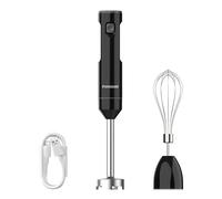 POYOCOM Batidora de mano inalámbrica, batidora de inmersión recargable, con cable tipo C, batidor de huevos para batidos, purés y sopas - Negro