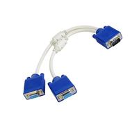Poystng Cable Divisor VGA 1 Conector Macho a 2 Línea alámbrica D-Sub de 15 Pines para Pantallas múltiples en oficinas, aulas Cable Adaptador de Pantalla VGA