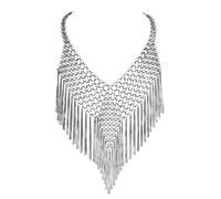 Poystng Collar de metal con diseño de borlas geométricas únicas que presenta múltiples colores y arte hecho a mano para expresar Gargantillas multicolores