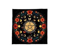 Poystng Mantel de Terciopelo Esteras de Adivinación Portátiles con Ilustraciones Místicas para Meditaciones Espirituales y Decoración del Hogar Mantel de Tarots Portátiles