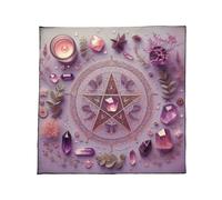 Poystng Mantel de Terciopelo Esteras de Adivinación Portátiles con Ilustraciones Místicas para Meditaciones Espirituales y Decoración del Hogar Mantel de Tarots Portátiles