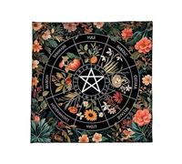 Poystng Mantel de Terciopelo Esteras de Adivinación Portátiles con Ilustraciones Místicas para Meditaciones Espirituales y Decoración del Hogar Mantel de Tarots Portátiles