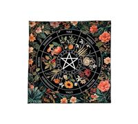 Poystng Mantel de Terciopelo Esteras de Adivinación Portátiles con Ilustraciones Místicas para Meditaciones Espirituales y Decoración del Hogar Mantel de Tarots Portátiles