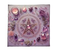 Poystng Mantel de Terciopelo Esteras de Adivinación Portátiles con Ilustraciones Místicas para Meditaciones Espirituales y Decoración del Hogar Mantel de Tarots Portátiles