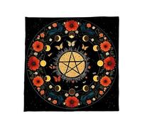 Poystng Mantel de Terciopelo Esteras de Adivinación Portátiles con Ilustraciones Místicas para Meditaciones Espirituales y Decoración del Hogar Mantel de Tarots Portátiles