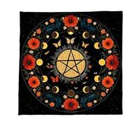 Poystng Mantel de Terciopelo Esteras de Adivinación Portátiles con Ilustraciones Místicas para Meditaciones Espirituales y Decoración del Hogar Mantel de Tarots Portátiles