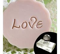 Poystng Sello de jabón de día, Estampado de corazón de Amor, Bloque de Sello de jabón acrílico Hecho a Mano, Sello de Aceite Esencial Natural, Sello acrílico Hecho a Mano