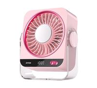 Poystng Ventilador de de bajo Consumo con flujos de Aire de refrigeración Ventilador acondicionador Recargable por USB para Habitaciones pequeñas Uso de oficinas Pantalla Digital fácil de Usar