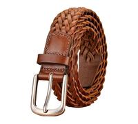 Poyuad 100 cm 105 cm 110 cm 115 cm 120 cm Cinturón de cuero para hombres Trenzado Casual Hebilla Capa Hueco Diseño de moda tejido a mano,3x105cm