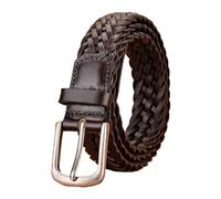 Poyuad 100 cm 105 cm 110 cm 115 cm 120 cm Cinturón de cuero para hombres Trenzado Casual Hebilla Capa Hueco Diseño de moda tejido a mano,Marrón ancho,3x110cm