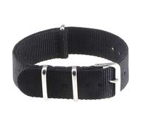 Poyuad 14 mm, 16 mm, 18 mm, 20 mm, 22 mm, 16 cm de longitud, correa de reloj de nailon de lona unisex, diseño de bucle de una pieza, correa de reloj de repuesto duradera,Negro,14mm