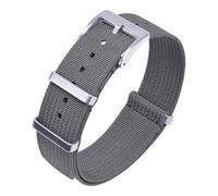 Poyuad 18/20/22mm x 28cm Correa de Nylon Tejido Acanalada - Banda de Reloj Unisex Resistente para Hombre y Mujer,Gris,20mm