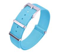 Poyuad 18/20/22mm x 28cm Correa de Nylon Tejido Acanalada - Banda de Reloj Unisex Resistente para Hombre y Mujer,azul cielo,22mm