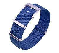 Poyuad 18/20/22mm x 28cm Correa de Nylon Tejido Acanalada - Banda de Reloj Unisex Resistente para Hombre y Mujer,Azul,22mm