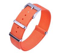 Poyuad 18/20/22mm x 28cm Correa de Nylon Tejido Acanalada - Banda de Reloj Unisex Resistente para Hombre y Mujer,Naranja,18mm