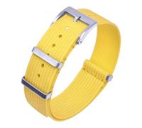 Poyuad 18/20/22mm x 28cm Correa de Nylon Tejido Acanalada - Banda de Reloj Unisex Resistente para Hombre y Mujer,Amarillo,20mm