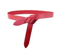 Poyuad Cinturón de mujer de cuero anudado de 2,8 cm x 110 cm, cinturón anudado suave, accesorios de vestido largo, cinturón de mujer,Rojo,110