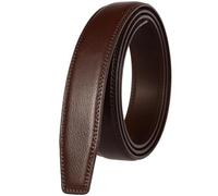 Poyuad Cinturón sin hebilla para hombre, apto para hebilla automática, color café, 3 cm, 3,1 cm de ancho, café, 110 cm
