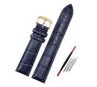 Poyuad Correa de cuero azul de 20 cm de largo, de 14 a 23 mm de ancho, universal para hombre; un accesorio vibrante y elegante.,23 mm