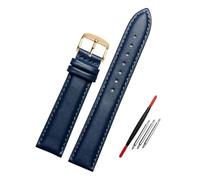 Poyuad Correa de cuero azul de 20 cm de largo, de 14 a 23 mm de ancho, universal para hombre; un accesorio vibrante y elegante.,21 mm