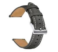 Poyuad Correa de cuero de 20 cm de largo, de 14 a 22 mm de ancho, unisex, de piel de vacuno suave para smartwatch, diseño versátil y clásico.,20 mm