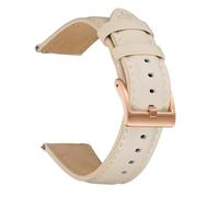 Poyuad Correa de cuero de 20 cm de largo, de 14 a 22 mm de ancho, unisex, de piel de vacuno suave para smartwatch, diseño versátil y clásico.,22 mm