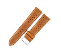 Poyuad Correa de cuero para hombre, estilo vintage, 18 mm-24 mm, 19 cm de largo, impermeable y transpirable, reemplazable con accesorios para empleados.