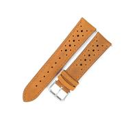 Poyuad Correa de cuero para hombre, estilo vintage, 18 mm-24 mm, 19 cm de largo, impermeable y transpirable, reemplazable con accesorios para empleados.