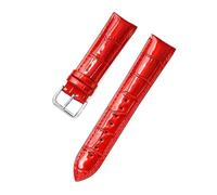 Poyuad Correa de cuero unisex de 12 mm, 14 mm, 16 mm, 18 mm, 20 mm y 22 mm de largo, con accesorios intercambiables.,Rojo,14 mm