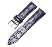 Poyuad Correa de cuero universal de repuesto, 20 cm de largo, 12-24 mm de ancho, diseño con patrón de bambú, ideal para uso diario.,Azul,14 mm
