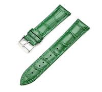 Poyuad Correa de reloj de cuero de 20 cm de largo y entre 12 y 26 mm de ancho, con mecanismo de liberación rápida, correa de repuesto universal.,Verde,19 mm