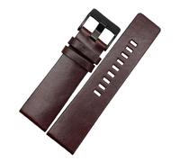 Poyuad Correa de reloj de cuero ensanchada para hombre, 22 mm, 24 mm, 26 mm, 28 mm, 30 mm, 32 mm, 20 cm de largo, accesorios de pulsera reemplazables.,Marrón oscuro negro,24 mm