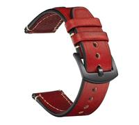 Poyuad Correa de reloj de cuero hecha a mano, de 20 cm de largo y entre 20 y 22 mm de ancho, correa de repuesto universal de liberación rápida con costuras reforzadas.,22 mm