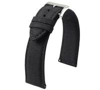 Poyuad Correa de reloj de nailon/lona impermeable de 20 mm, 22 mm y 20 cm de longitud - Pulsera deportiva de liberación rápida, diseño de doble cara,Negro,22mm