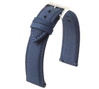 Poyuad Correa de reloj de nailon/lona impermeable de 20 mm, 22 mm y 20 cm de longitud - Pulsera deportiva de liberación rápida, diseño de doble cara,Azul,22mm
