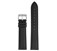 Poyuad Correa de reloj de piel de 20 cm de largo y entre 12 y 24 mm de ancho, con mecanismo de liberación rápida, apta para relojes de vestir de hombre y mujer.,Negro,12 mm